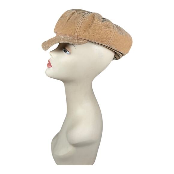 Villager Tan Faux Shearling Newsboy Cap Women’s One Size Vintage Y2K Style - Picture 9 of 11